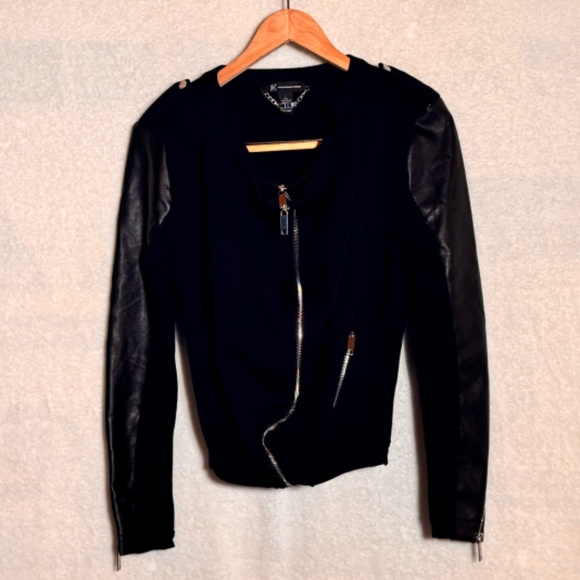 LAST CALL FINAL PRICE GREAT DEAL INC faux leather double zipper jacket large - Picture 2 of 10